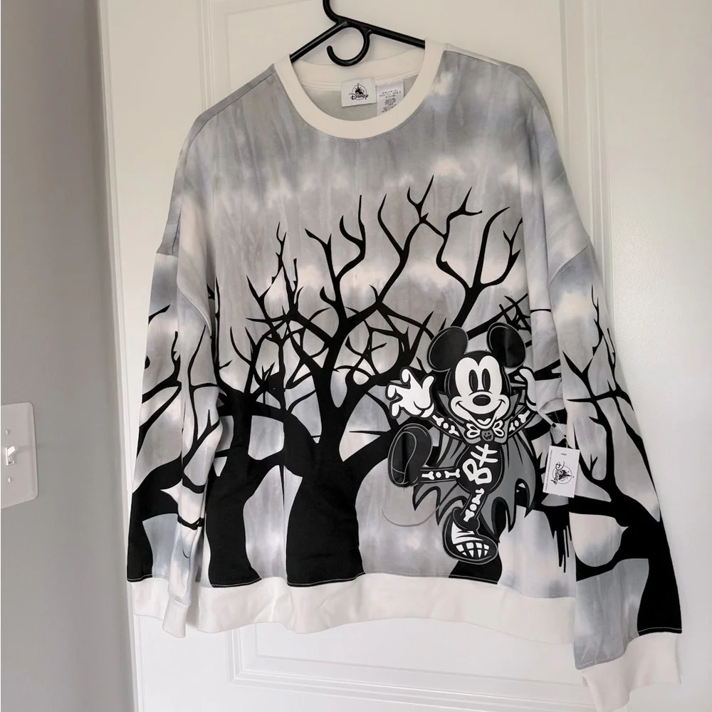 SOLD - Disney Parks Halloween Vampire Mickey Spooky Pullover Sweater (Size:L) - Picture 7 of 15
